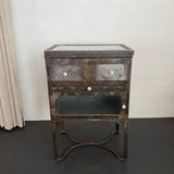 Industrial Brushed Steel Top Opening Medical Apothecary Display Cabinet