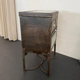 Industrial Brushed Steel Top Opening Medical Apothecary Display Cabinet