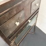 Industrial Brushed Steel Top Opening Medical Apothecary Display Cabinet