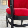Red Velvet Ebonized Oak Café Dining Chairs