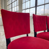 Red Velvet Ebonized Oak Café Dining Chairs