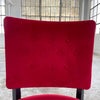 Red Velvet Ebonized Oak Café Dining Chairs