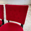 Red Velvet Ebonized Oak Café Dining Chairs