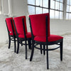 Red Velvet Ebonized Oak Café Dining Chairs