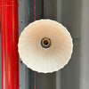 Antique Early 20th Century Scalloped Milk Glass Dome Pendant Light