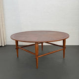 Mid-Century Modern Round Walnut Coffee Table By Lane "Copenhagen"