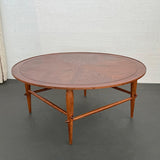 Mid-Century Modern Round Walnut Coffee Table By Lane "Copenhagen"