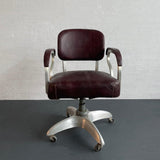 Industrial MId-Century Aluminum Leather Office Desk Chair By GoodForm