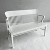 White Lacquered Industrial Oak Court Bench