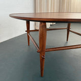 Mid-Century Modern Round Walnut Coffee Table By Lane "Copenhagen"