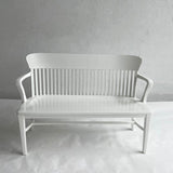 White Lacquered Industrial Oak Court Bench