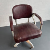 Industrial MId-Century Aluminum Leather Office Desk Chair By GoodForm