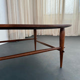 Mid-Century Modern Round Walnut Coffee Table By Lane "Copenhagen"