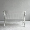 White Lacquered Industrial Oak Court Bench
