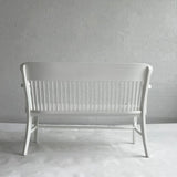 White Lacquered Industrial Oak Court Bench
