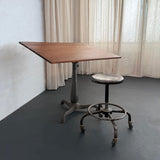 Early 20th Century Industrial Chestnut And Cast Iron Drafting Table