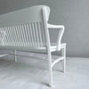 White Lacquered Industrial Oak Court Bench