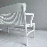 White Lacquered Industrial Oak Court Bench