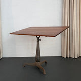 Early 20th Century Industrial Chestnut And Cast Iron Drafting Table