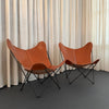 Pair Of Leather Butterfly Chairs By Jorge Ferrari-Hardoy For Knoll
