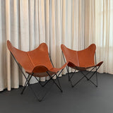 Pair Of Leather Butterfly Chairs By Jorge Ferrari-Hardoy For Knoll
