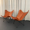 Pair Of Leather Butterfly Chairs By Jorge Ferrari-Hardoy For Knoll
