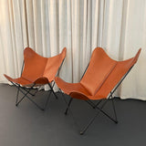 Pair Of Leather Butterfly Chairs By Jorge Ferrari-Hardoy For Knoll