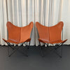 Pair Of Leather Butterfly Chairs By Jorge Ferrari-Hardoy For Knoll