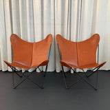 Pair Of Leather Butterfly Chairs By Jorge Ferrari-Hardoy For Knoll