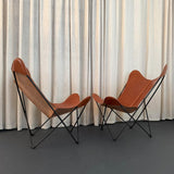 Pair Of Leather Butterfly Chairs By Jorge Ferrari-Hardoy For Knoll