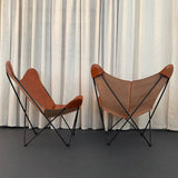 Pair Of Leather Butterfly Chairs By Jorge Ferrari-Hardoy For Knoll