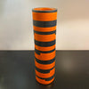 Italian Mid-Century Modern Orange Black Striped Art Pottery Vase