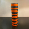 Italian Mid-Century Modern Orange Black Striped Art Pottery Vase