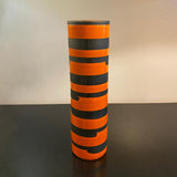 Italian Mid-Century Modern Orange Black Striped Art Pottery Vase