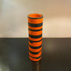 Italian Mid-Century Modern Orange Black Striped Art Pottery Vase