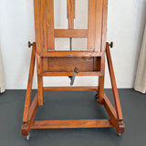 Large Industrial Adjustable Oak Artist Easel By E.H. & A.C. Friedrichs Co.