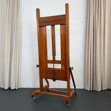 Large Industrial Adjustable Oak Artist Easel By E.H. & A.C. Friedrichs Co.