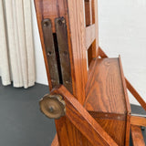 Large Industrial Adjustable Oak Artist Easel By E.H. & A.C. Friedrichs Co.