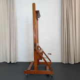 Large Industrial Adjustable Oak Artist Easel By E.H. & A.C. Friedrichs Co.