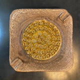 Italian Brutalist Art Pottery Ashtray By Aldo Londi For Bitossi