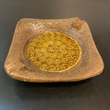 Italian Brutalist Art Pottery Ashtray By Aldo Londi For Bitossi