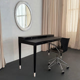 Italian Designer Tiered Black Lacquer Shagreen Leather Writing Desk