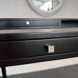Italian Designer Tiered Black Lacquer Shagreen Leather Writing Desk