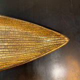 Mid-Century Modern Italian Gilt Art Pottery Leaf Tray