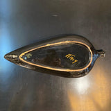 Mid-Century Modern Italian Gilt Art Pottery Leaf Tray