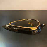 Mid-Century Modern Italian Gilt Art Pottery Leaf Tray