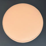 Hollywood Regency Circular Brass And Leather Stool Ottoman