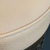 Hollywood Regency Circular Brass And Leather Stool Ottoman