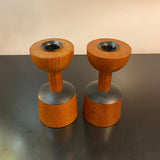 Scandinavian Modern Rosewood Candleholders By Laurids Lonborg