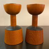 Scandinavian Modern Rosewood Candleholders By Laurids Lonborg